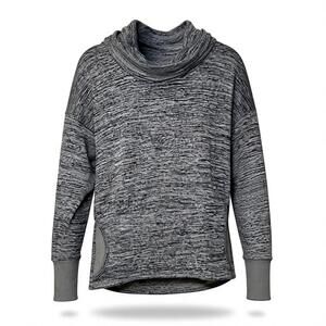 Athleta Gray Marled Cowl Neck Sweater Small
